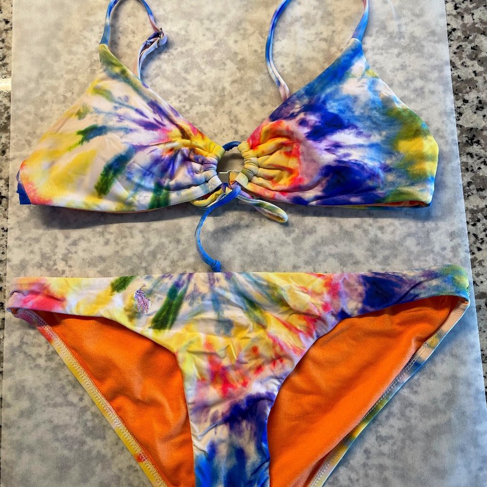 Polo by Ralph Lauren Tie Dye Bikini XS Top and bottom Set